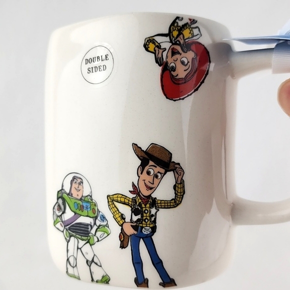 Rae Dunn Pixar HOWDY PARTNER Double Sided Ceramic Mug Woody Buzz Lightyear - Picture 3 of 11